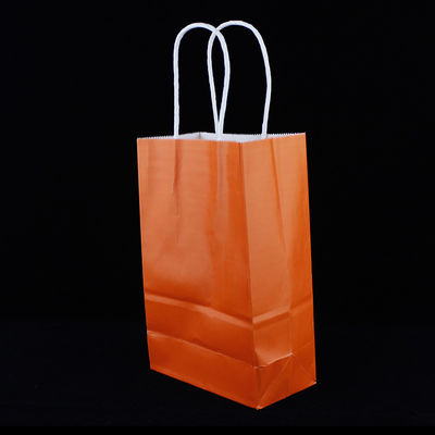 کیسه های کاغذی پوشیده از ورق بازیافتی با دستگیره Kraft Food Take Away Packaging